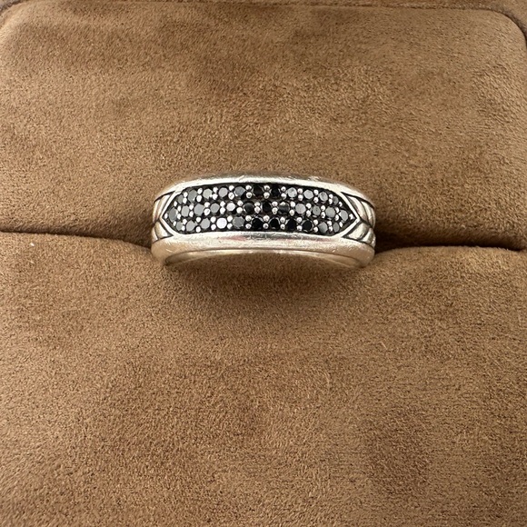 David Yurman Silver and Black Men's Ring - Picture 1 of 6